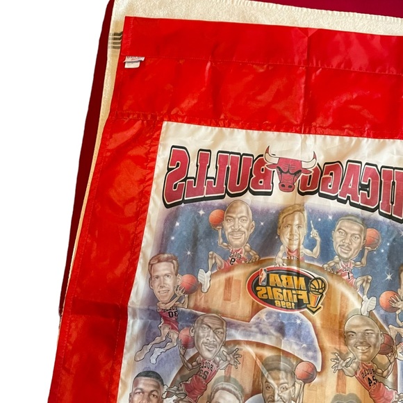 Vintage Chicago Bulls 1998 Championship Flag Banner Caricature NBA Finals Jordan - Picture 3 of 16